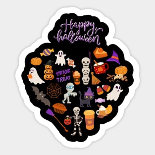 Boo Happy halloween Hello October heart Autumn is my favorite season, love Fall pumpkin Sticker